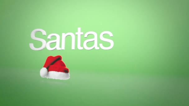 Green Subtle Animated Background Clip Santas Helpers Animated Text Holiday — Stock Video