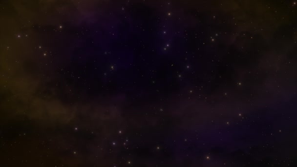 Djup Rymd Röd Nebulosa Med Stjärnor Som Rör Sig Genom — Stockvideo