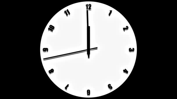 Clock Ticks Away Reaches 12Pm Midnight Framed Alpha Matte Buyers — 비디오