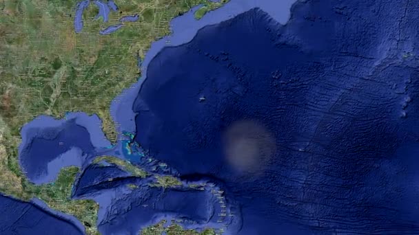 一个飓风天气跟踪系统显示 随着飓风的规模扩大到整个东部沿海地区 佛罗里达州沿海形成了飓风 — 图库视频影像
