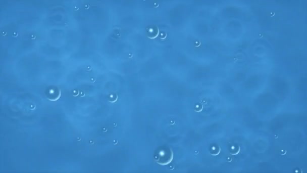 Gotas Chuva Animadas Caindo Céu Caem Água Criam Ondulações Superfície — Vídeo de Stock