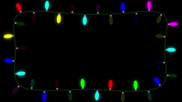 アルファチャンネルにクリスマスライトを点滅させると ユーザーは選択した背景にライトを配置できます ライトはフレームとして機能するように設定されており ユーザーはクリップにコピーを配置するか 別の背景にオーバーレイするかを選択できます — ストック動画
