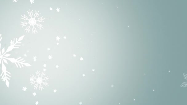 Winter Snowflakes Falling Slowly Gray Gradient Background — Video