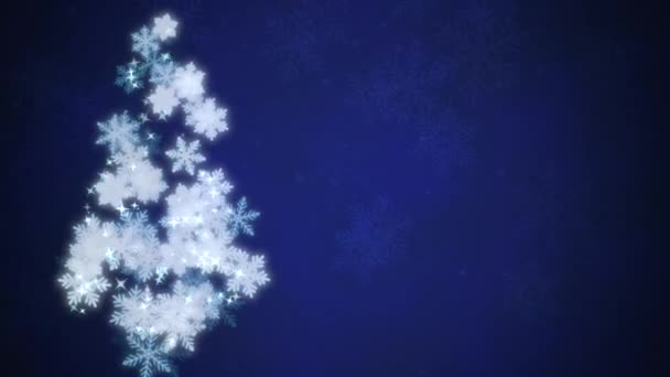 Vánoční Pozadí Zimních Sněhových Vloček Pomalu Padají Bílého Slavnostního Svahu — Stock video