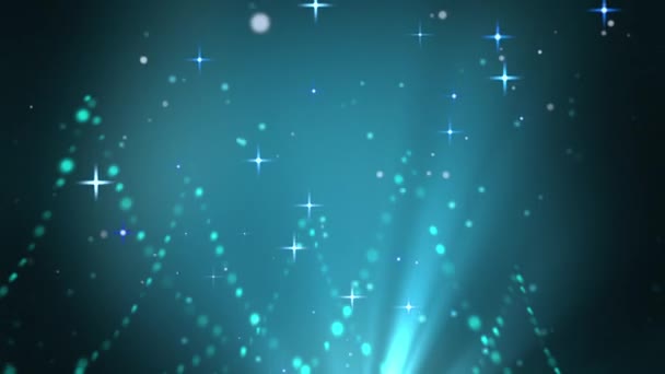Christmas Background Winter Snowflakes Falling Slowly Blue Festive Gradient Lighted — Video