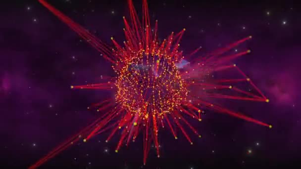 宇宙空間における渦の形は 運動中に膨張 縮小しながら複雑なパターンを形成する — ストック動画