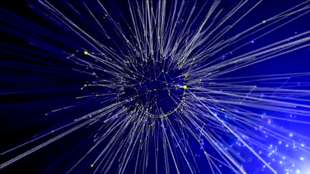 Sphere Made Animated Connected Lines Shows Shape Transforming Outer Space — Vídeos de Stock