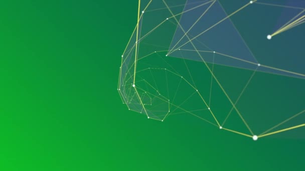 Complex Series Animated Connected Lines Forming Green Background — Wideo stockowe