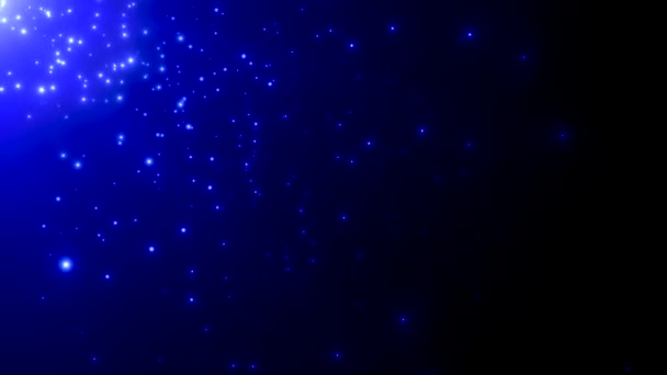 Bright Light Particles Emitted Blue Background — Vídeo de stock