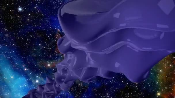 Una Corriente Púrpura Materia Tridimensional Fluye Través Del Espacio Exterior — Vídeos de Stock