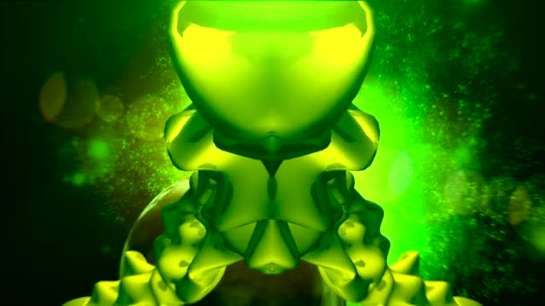 Зелёное Волнистое Вещество Волнистое Открытом Космосе Инопланетная Форма Неизвестного Происхождения — стоковое видео