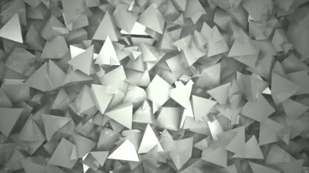 Tredimensionella Triangulära Reflekterande Block Former Tonas Subtil Grå Nyans Bra — Stockvideo