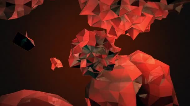 Meerdere Abstracte Oranje Kristallen Bollen Met Gekartelde Oppervlakken Draaien Vrij — Stockvideo