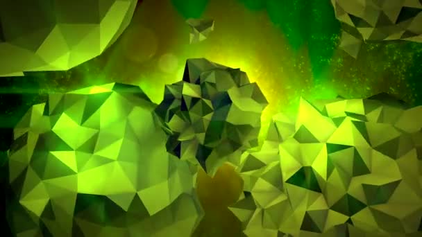 Vários Orbes Cristal Verde Abstrato Com Superfícies Irregulares Giram Livremente — Vídeo de Stock