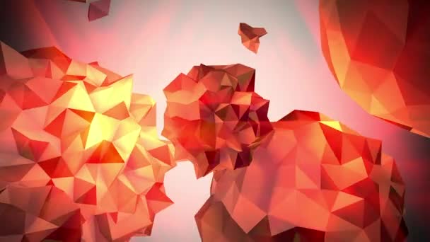 Несколько Абстрактных Оранжевых Кристаллических Шаров Зубчатыми Поверхностями Свободно Вращаются Градиентном — стоковое видео