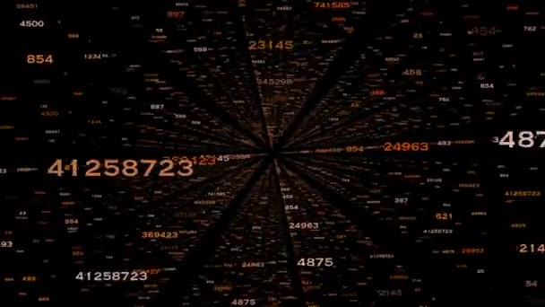 Středu Černého Pozadí Tvoří Náhodná Trojrozměrná Čísla Dobré Pro Matematiku — Stock video