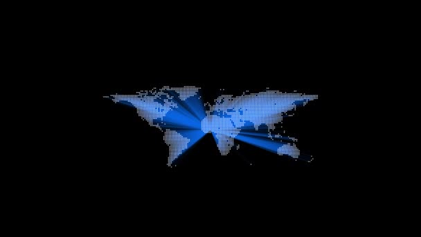 Three Dimensional Animation Earth Continents Slowly Grows Show Lighted Rendition — Stock Video