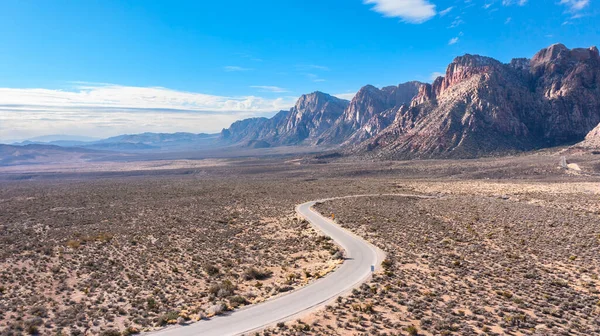 Red Rock Canyon Las Vegas Nevada Mostra Una Strada Solitaria — Foto Stock