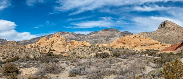 Piękna Panorama Red Rock Canyon Las Vegas Narodowej Dziczy Konserwatorskiej — Zdjęcie stockowe