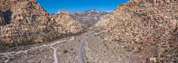 Red Rock Canyon Las Vegas Nevada Muestra Camino Solitario Remoto —  Fotos de Stock