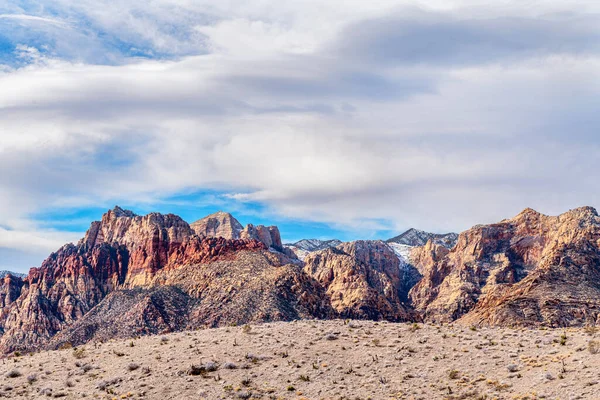 Una Hermosa Árida Escarpada Montañosa Escena Desierto Red Rock Canyon — Foto de Stock