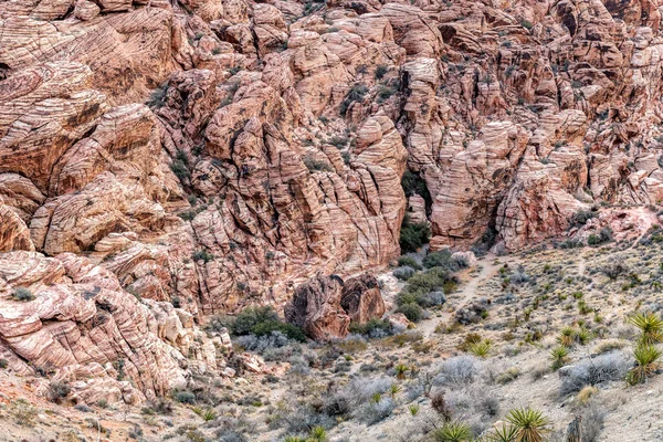 Una Hermosa Árida Escarpada Montañosa Escena Desierto Red Rock Canyon —  Fotos de Stock