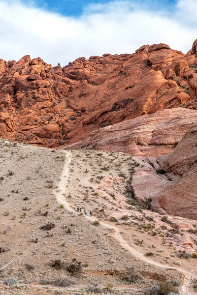 Longa Trilha Caminhada Que Leva Deserto — Fotografia de Stock