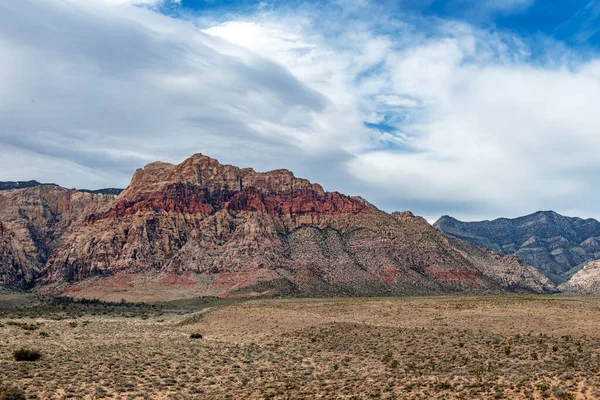 Krásná Vyprahlá Drsná Hornatá Scéna Divočině Red Rock Canyon Las — Stock fotografie