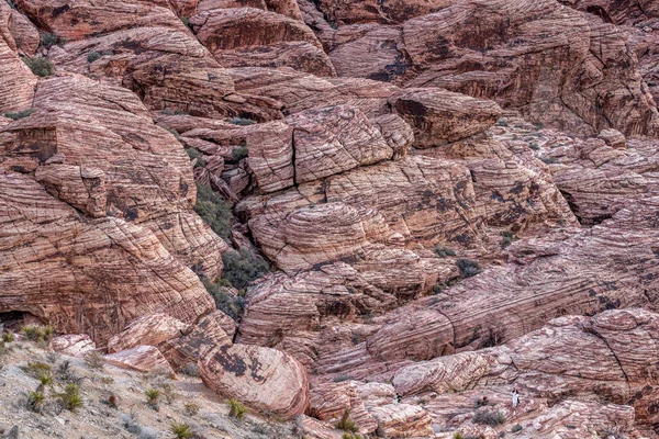 Una Hermosa Árida Escarpada Montañosa Escena Desierto Red Rock Canyon —  Fotos de Stock