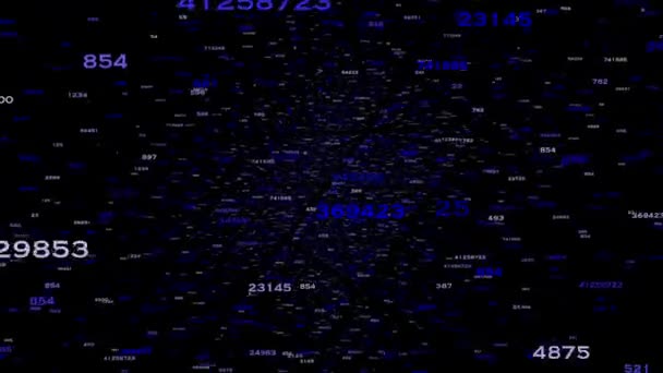 Siyah Arkaplanın Merkezinden Rastgele Boyutlu Sayılar Oluşuyor Matematik Fen Diğer — Stok video
