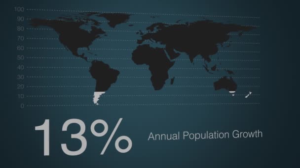 Инфографика Прогрессирования Глобального Роста Использован Качестве Вывода Любого Глобального Явления — стоковое видео