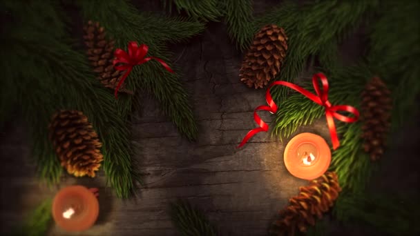 Ένα Κινούμενο Χριστουγεννιάτικο Φόντο Φως Κεριών Διακριτικά Zooming Παρέχει Ένα — Αρχείο Βίντεο