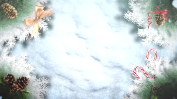 お祝いの雪のクリスマスの背景は休日のメッセージに祝祭の要素を提供し 季節のマーケティングを広告するためのコピーのためのスペースがたくさんある設計要素としても — ストック動画
