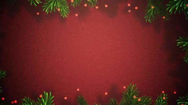 ホリーの周りに赤いお祝いの点が形成されている間 ホリーズームで作られたアニメーションクリスマスフレームはゆっくりと外に出ます 休日やクリップを祝うために使用するのに最適です マーケティングやメッセージングのコピーの配置で使用できます — ストック動画