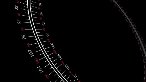 Анімована Кругла Лінійка Обертається Танцює Екрану Коли Цифри Рухаються Щоб — стокове відео