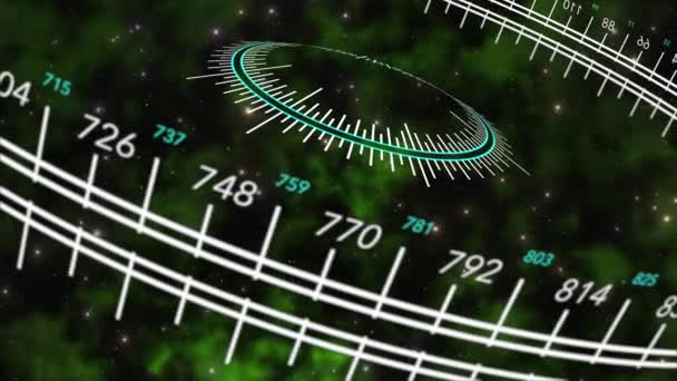 Eine Animierte Kreisanzeige Dreht Sich Beim Navigieren Durch Den Weltraum — Stockvideo