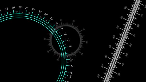 Animowane Linijki Okrągłe Proste Poruszają Się Zielonym Tle Gradientowym — Wideo stockowe