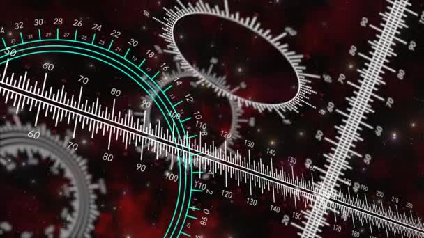 动感圆规在空间航行时旋转 — 图库视频影像