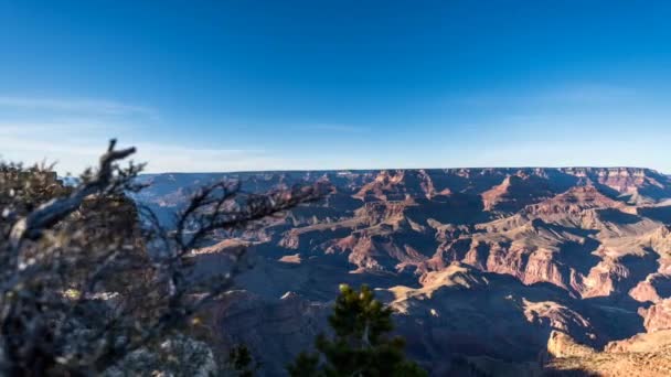 Tidsfordriv Grand Canyon Idet Skygger Dannes Vidda – stockvideo