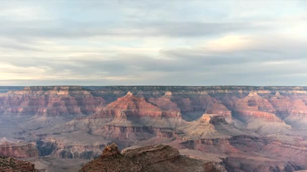 Nuvens Movem Através Grand Canyon Lipan Point Com Vista Para — Vídeo de Stock