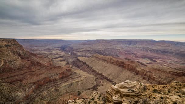 Nuages Déplacent Travers Grand Canyon Lipan Point Surplombent Que Jour — Video