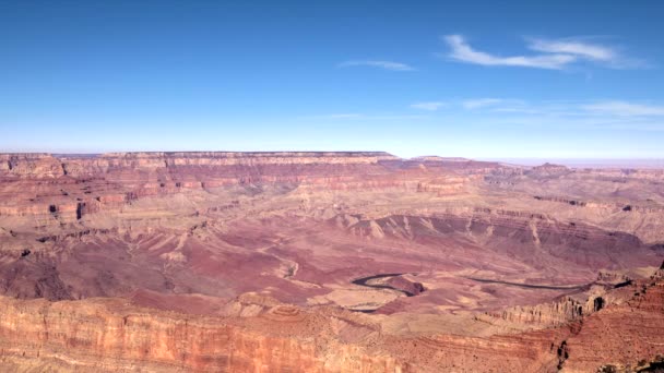 Wolken Verplaatsen Zich Grand Canyon Moran Point Tijdens Een Levendige — Stockvideo