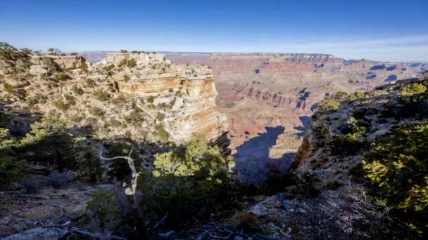 Zeitraffer Von Schatten Die Sich Über Moran Point Grand Canyon — Stockvideo
