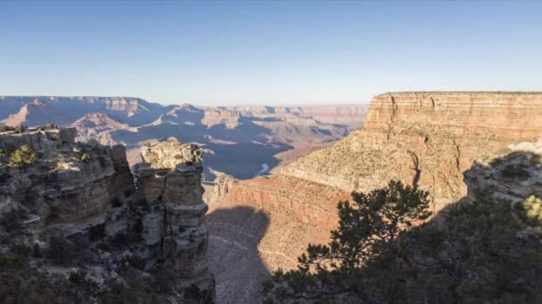 Čas Plyne Grand Canyons Moran Bod Dne Den Ukazuje Kaňon — Stock video