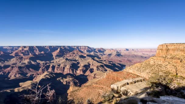 Čas Plyne Grand Canyons Moran Bod Dne Den Ukazuje Kaňon — Stock video