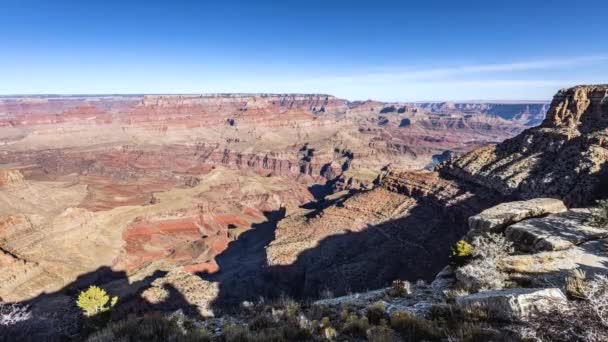 Časová Prodleva Grand Canyons Moran Point Ukazuje Stíny Tvořící Přes — Stock video