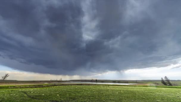 Časový Skluz Panorama Masivní Mezocyklonové Meteorologické Superbuňky Která Před Tornádem — Stock video