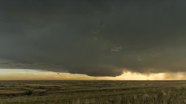 Time Lapse Panorama Massive Mesocyclone Weather Supercell Which Pre Tornado — Stock Video