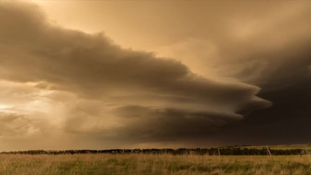 Time Lapse Panorama Massive Mesocyclone Weather Supercell Which Pre Tornado — Stock Video
