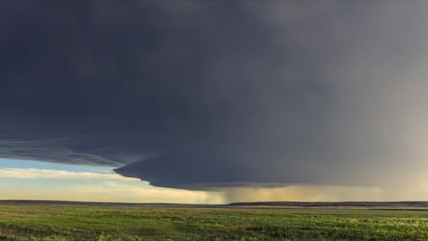 Časový Skluz Panorama Masivní Mezocyklonové Meteorologické Superbuňky Která Před Tornádem — Stock video